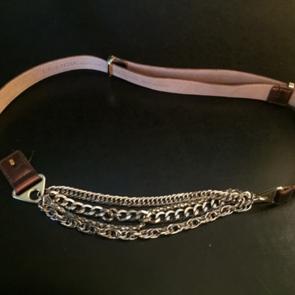 Etcetera Leather and Chain Adjustable belt
